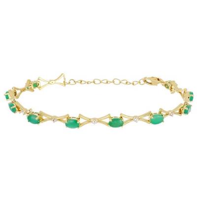 NATURAL EMERALD GEMSTONE BRACELET IN 925 SILVER