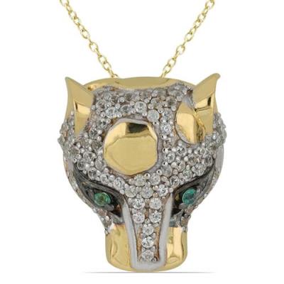 BUY EMERALD PANTHER PENDANT IN GOLD-PLATED 925 SILVER – BULK B2B JEWELRY | JEWELPIN