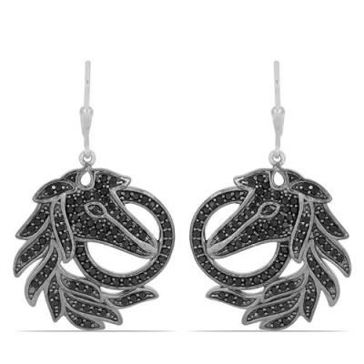 BUY 925 SILVER NATURAL BLACK SPINEL GEMSTONE HORSE EARRINGS – WHOLESALE SUPPLIER & EXPORTER