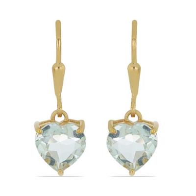 GREEN AMETHYST HEART EARRINGS – GOLD PLATED STERLING SILVER JEWELRY MANUFACTURER & EXPORTER | JEWELPIN