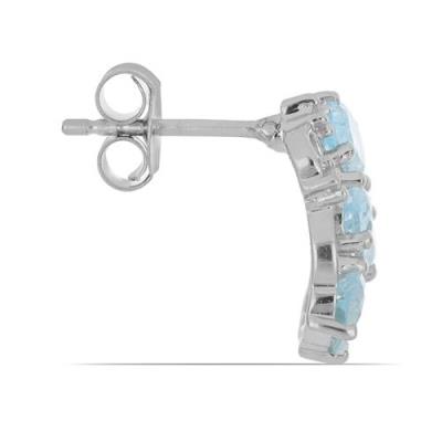 BUY STERLING SILVER AQUAMARINE WITH WHITE ZIRCON GEMSTONE EARRINGS – BULK JEWELRY SUPPLIER