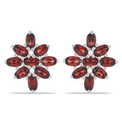 BUY 925 SILVER NATURAL GARNET GEMSTONE CLUSTER EARRINGS – BULK JEWELRY SUPPLIER