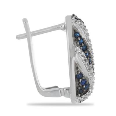 BUY 925 STERLING SILVER BLUE SAPPHIRE WITH WHITE ZIRCON GEMSTONE EARRINGS – BULK SUPPLIER & MANUFACTURER | JEWELPIN