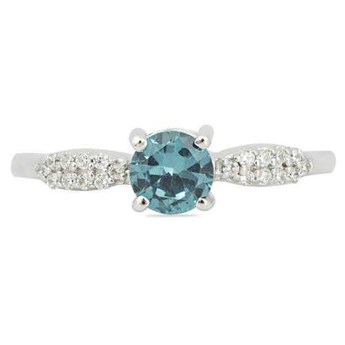 BUY STERLING SILVER NATURAL SWISS BLUE TOPAZ GEMSTONE CLASSIC RING