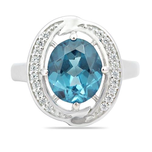 BUY STERLING SILVER LONDON TOPAZ GEMSTONE CLASSIC RING