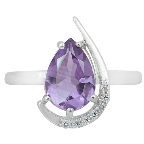 BUY STERLING SILVER BRAZILIAN AMETHYST GEMSTONE CLASSIC RING