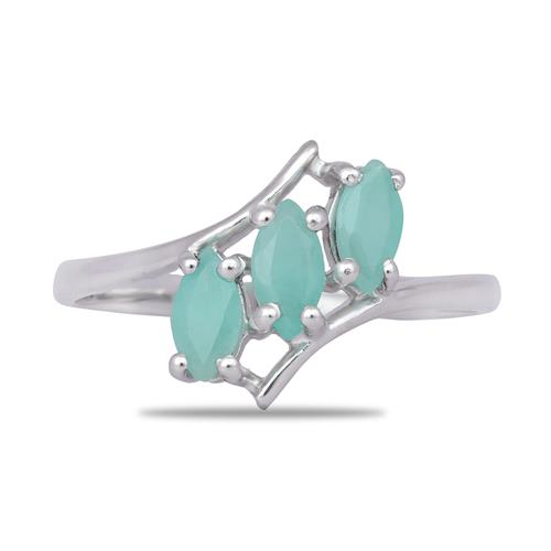 BUY GENUINE EMERALD GEMSTONE RING IN 925 SILVER