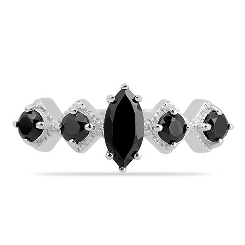 BUY NATURAL BLACK ONYX MULTI STONE RING IN 925 STERLING SILVER