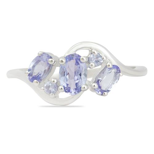 BUY NATURAL TANZANITE MULTI GEMSTONE RING IN STERLING SILVER