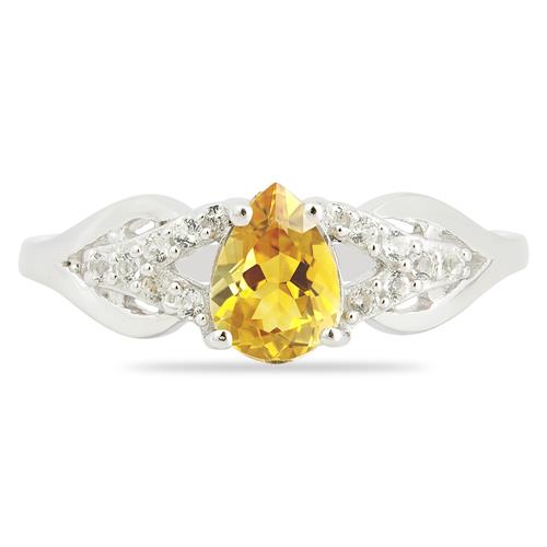 BUY NATURAL CITRINE GEMSTONE CLASSIC RING IN 925 STERLING SILVER