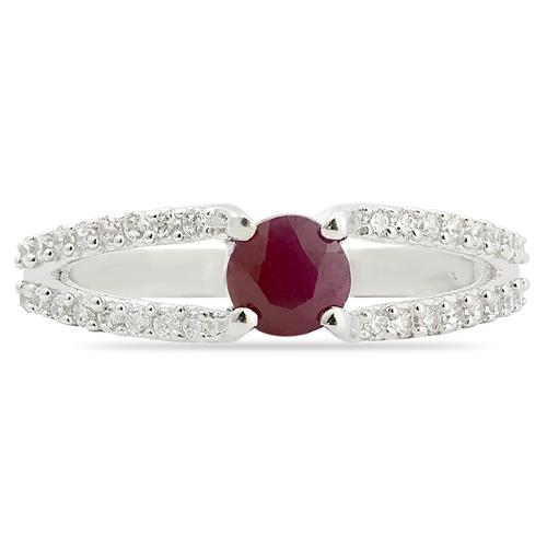 BUY 925 STERLING SILVER NATURAL INDIAN RUBY CLASSIC RING