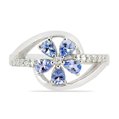 BUY REAL TANZANITE MULTI GEMSTONE RING IN 925 SILVER