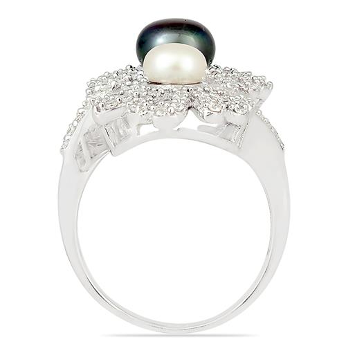 BUY STERLING SILVER  NATURAL WHITE FRESHWATER PEARL GEMSTONE RING