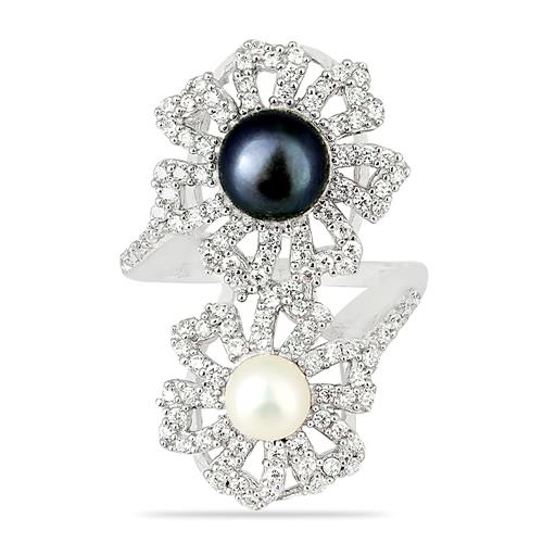 BUY STERLING SILVER  NATURAL WHITE FRESHWATER PEARL GEMSTONE RING