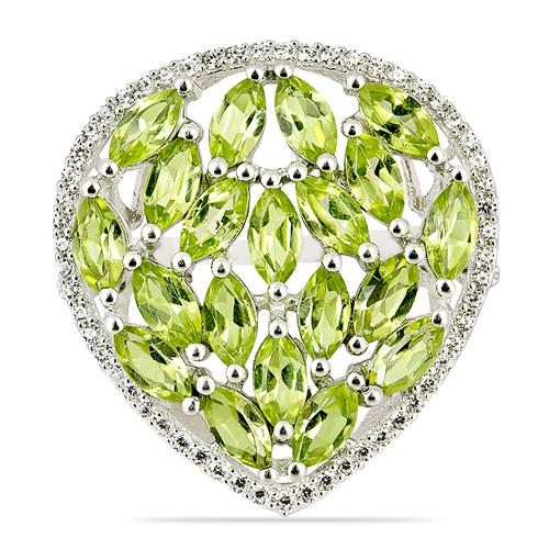 BUY REAL PERIDOT GEMSTONE STYLISH RING IN 925 SILVER