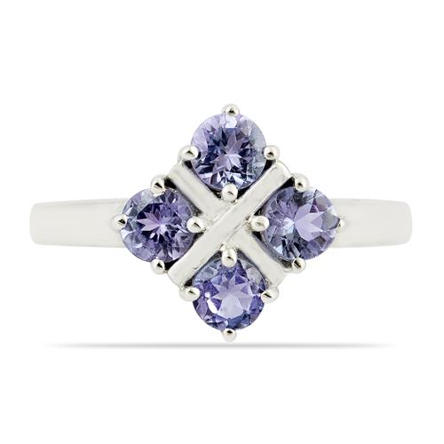 BUY REAL NATURAL TANZANITE MULTI STONE RING IN 925 SILVER