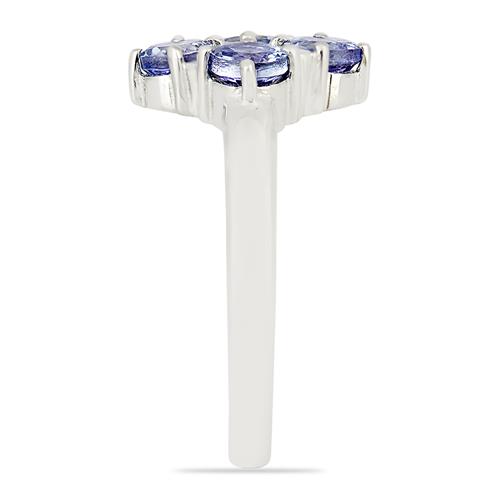 REAL NATURAL TANZANITE MULTI STONE RING IN 925 SILVER  