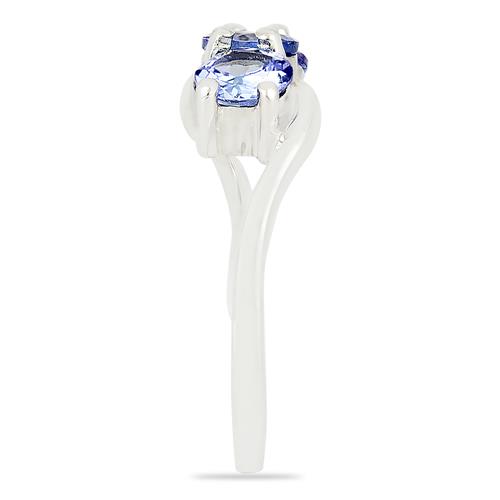  925 SILVER NATURAL TANZANITE MULTI STONE RING 