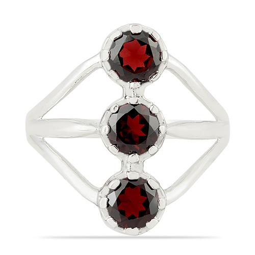 BUY NATURAL GARNET GEMSTONE STYLISH RING IN 925 SILVER