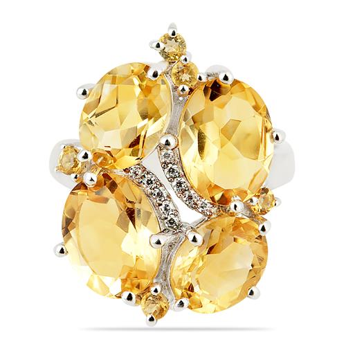 NATURAL CITRINE MULTI GEMSTONE RING IN STERLING SILVER
