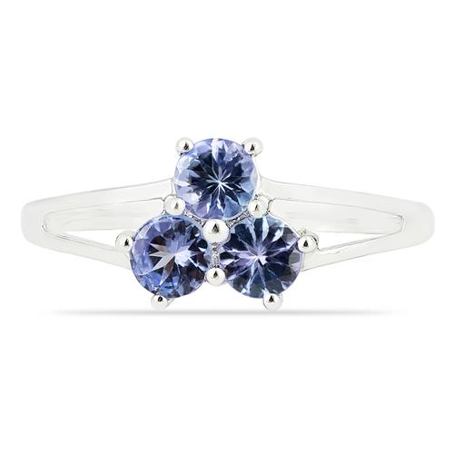 BUY GENUINE TANZANITE GEMSTONE RING IN STERLING SILVER