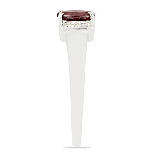 NATURAL GARNET GEMSTONE CLASSIC RING IN STERLING SILVER 