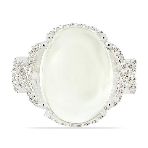 BUY NATURAL GREEN AMETHYST GEMSTONE RING IN 925 STERLING SILVER  