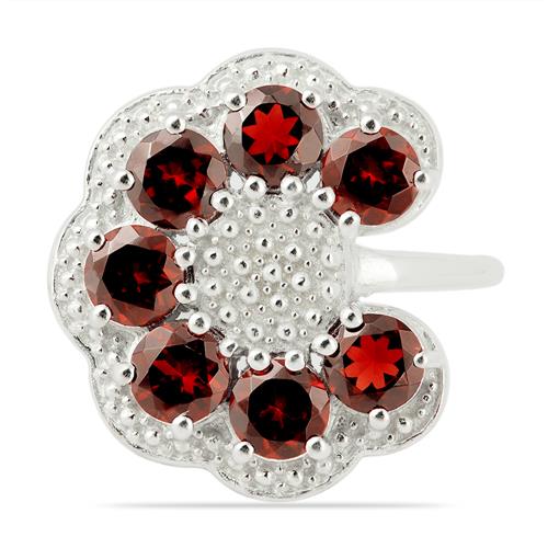 REAL GARNET GEMSTONE STYLSH RING IN 925 STERLING SILVER 