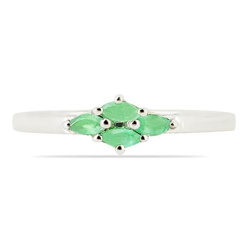 BUY NATURAL EMERALD MULTI GEMSTONE RING IN STERLING SILVER