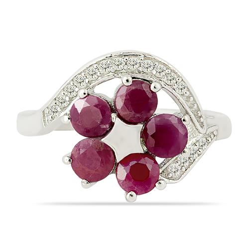 BUY STERLING SILVER PRECIOUS RUBY GEMSTONE RING