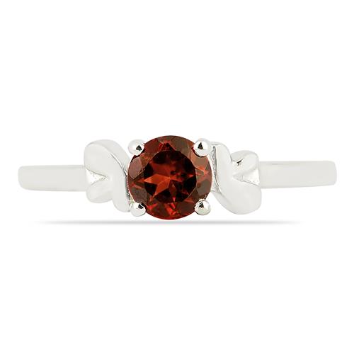  BUY 925 STERLING SILVER NATURAL GARNET SINGLE STONE RING 