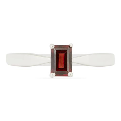 BUY REAL GARNET SINGLE STONE RING IN 925 STERLING SILVER