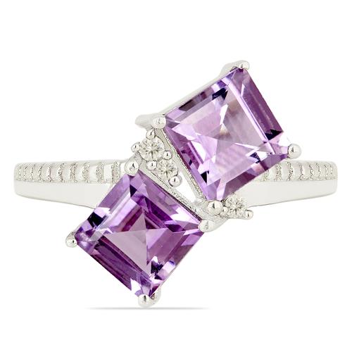 BUY STERLING SILVER NATURAL PINK AMETHYST GEMSTONE RING