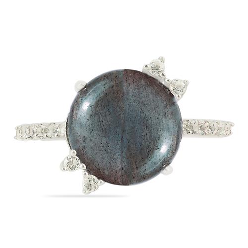 BUY LABRADORITE GEMSTONE BIG STONE RING IN STERLING SILVER