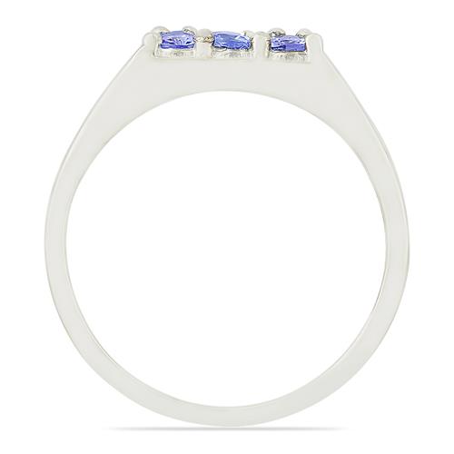 BUY 925  SILVER NATURAL TANZANITE GEMSTONE CLUSTER RING