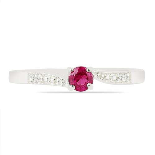 BUY NATURAL PINK TOPAZ GEMSTONE CLASSIC RING IN 925 SILVER 