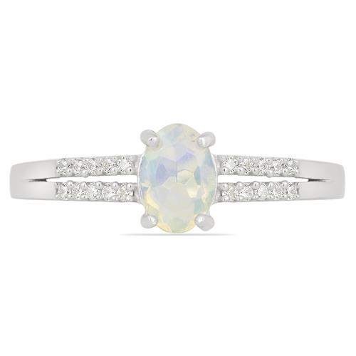 BUY NATURAL ETHIOPIAN OPAL GEMSTONE CLASSIC RING IN 925 STERLING SILVER