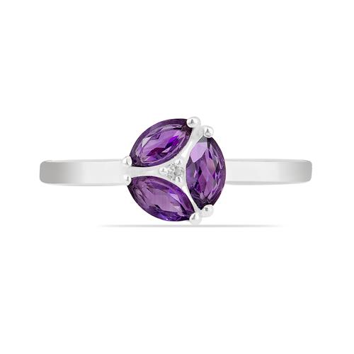 BUY 925 SILVER AFRICAN AMETHYST GEMSTONE RING