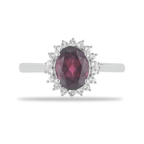 BUY 925 SILVER NATURAL RHODOLITE GEMSTONE UNIQUE RING 