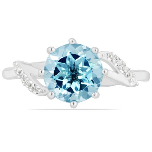 BUY 925 SILVER NATURAL SKY BLUE TOPAZ GEMSTONE CLASSIC RING