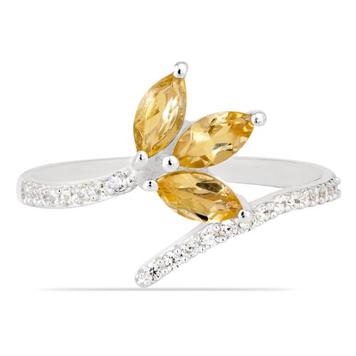 BUY 925 SILVER NATURAL CITRINE GEMSTONE RING