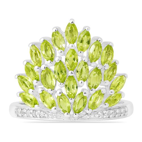 BUY 925 STERLING SILVER NATURAL PERIDOT GEMSTONE RING