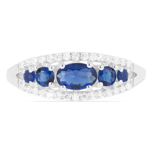 BUY BLUE SAPPHIRE MULTI GEMSTONE STYLISH RING IN 925 SILVER