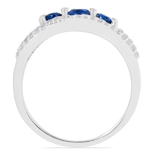 BUY 925 STERLING SILVER REAL BLUE SAPPHIRE GEMSTONE RING
