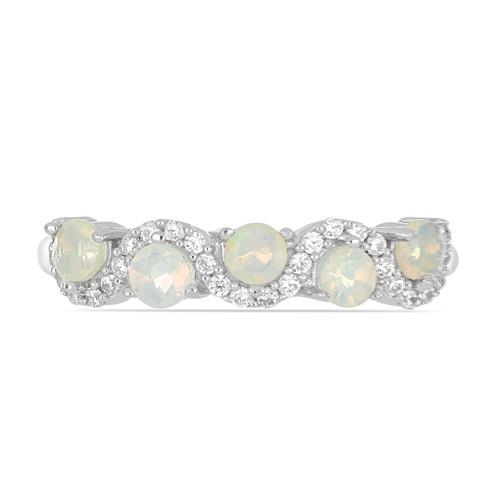 STERLING SILVER NATURAL ETHIOPIAN OPAL MULTI STONE RING