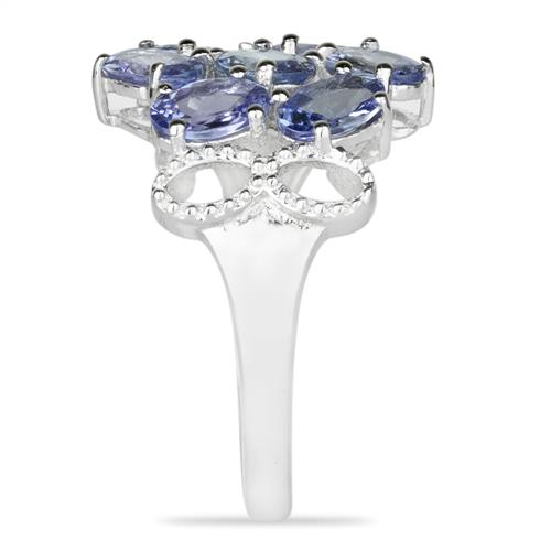 BUY STERLING SILVER NATURAL TANZANITE GEMSTONE  RING