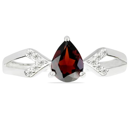 BUY NATURAL GARNET GEMSTONE CLASSIC RING IN 925 SILVER