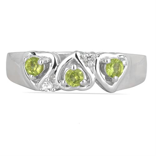 BUY STERLING SILVER NATURAL PERIDOT GEMSTONE RING