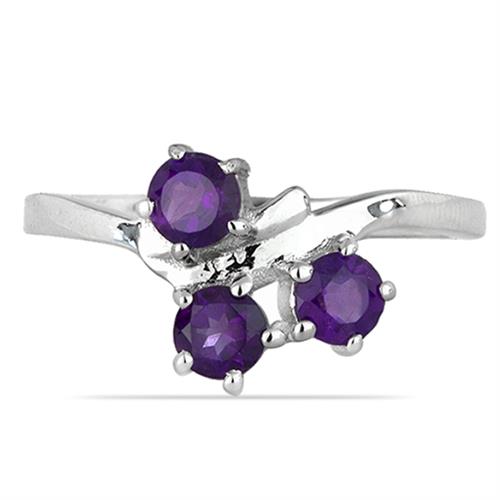 BUY AFRICAN AMETHYST GEMSTONE RING IN 925 SILVER