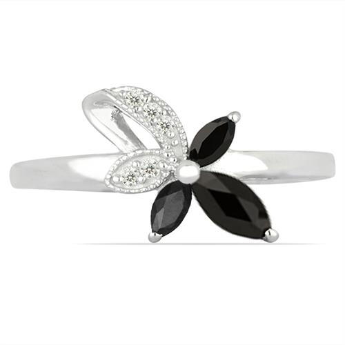 BUY REAL BLACK ONYX GEMSTONE RING IN 925 STERLING SILVER